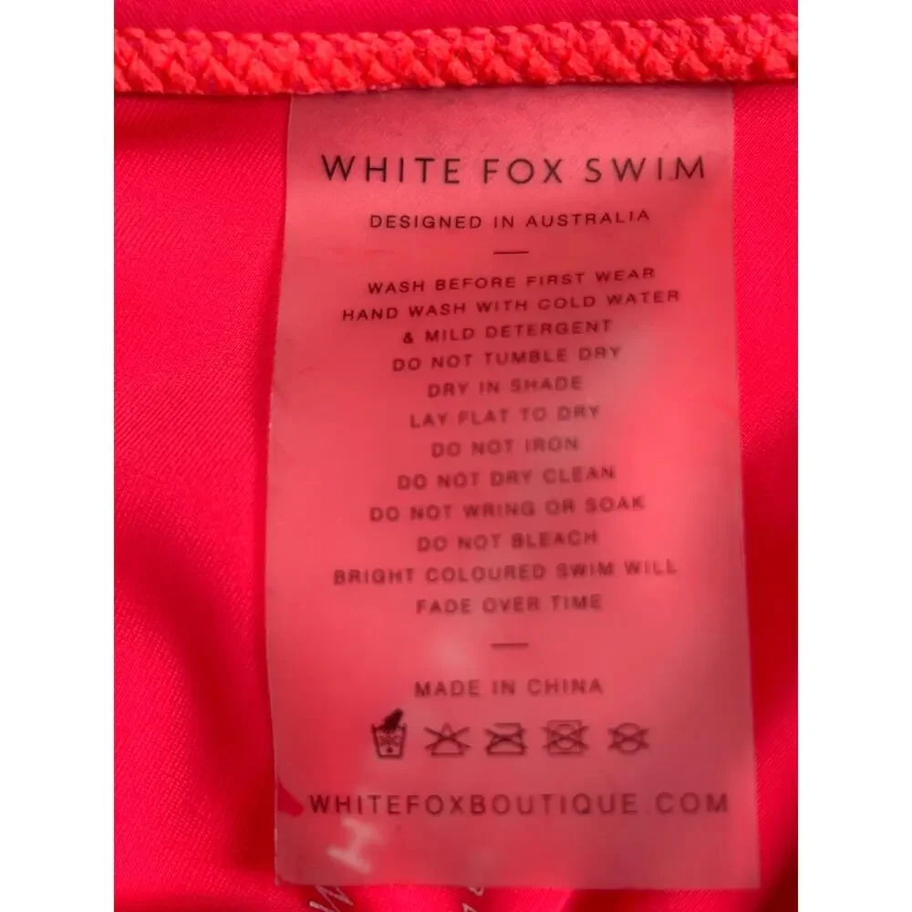 White Fox Thong Bikini (Hot Pink / Coral) - Extra Small (Top) / Medium (Bottom)